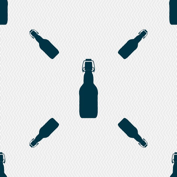 瓶子图标标志无缝图案与几何图片下载