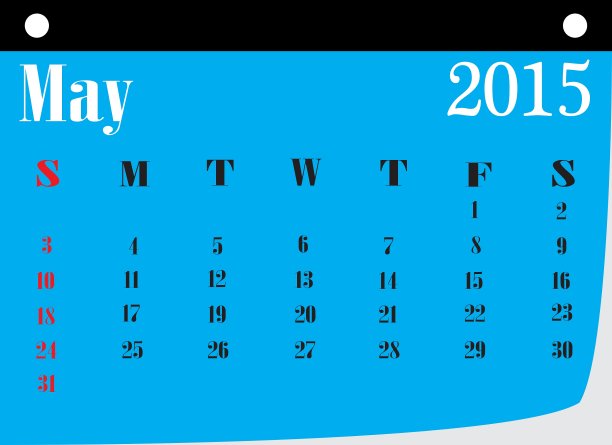 2015年5月日历图片下载