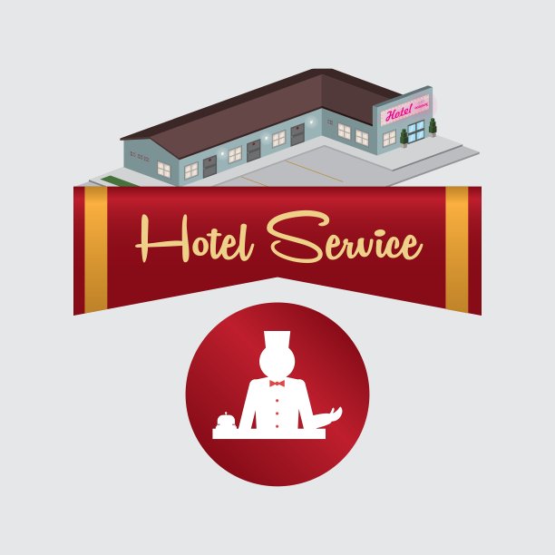 酒店设计旅游图标孤立和扁平图片下载