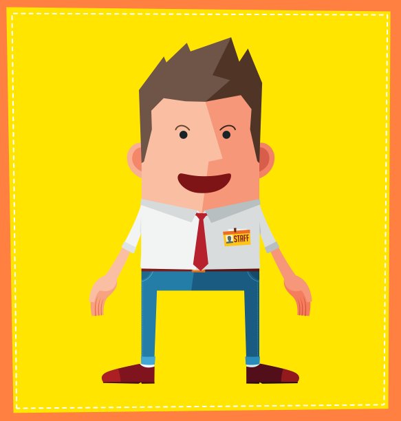 平面风格的男性角色设计图片下载