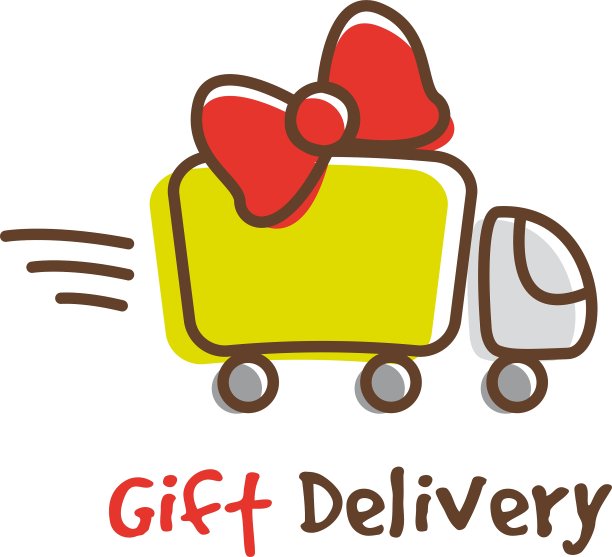 卡通礼品快递标志图片下载