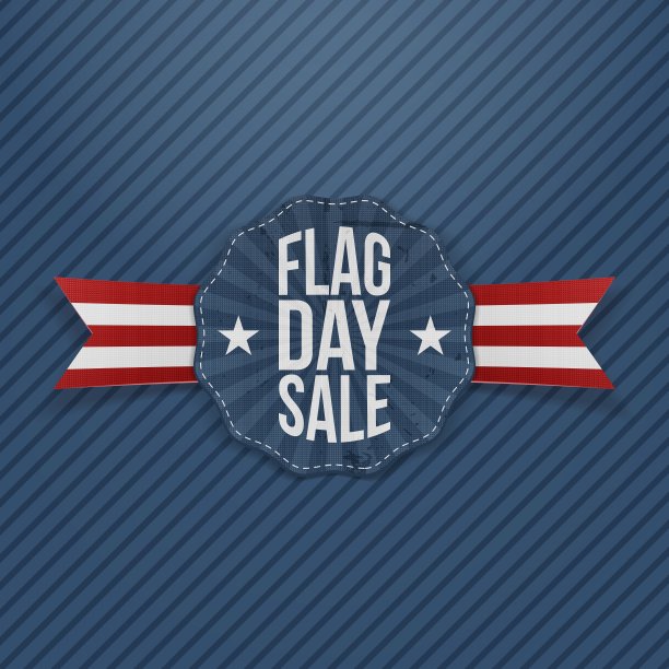旗帜日销售旗帜与文字和阴影图片下载