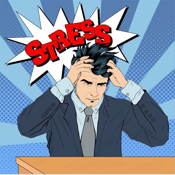 在波普艺术风格下工作的压力男人图片下载