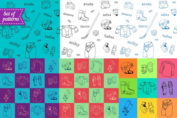 无缝模式设置冰球运动设备图片下载