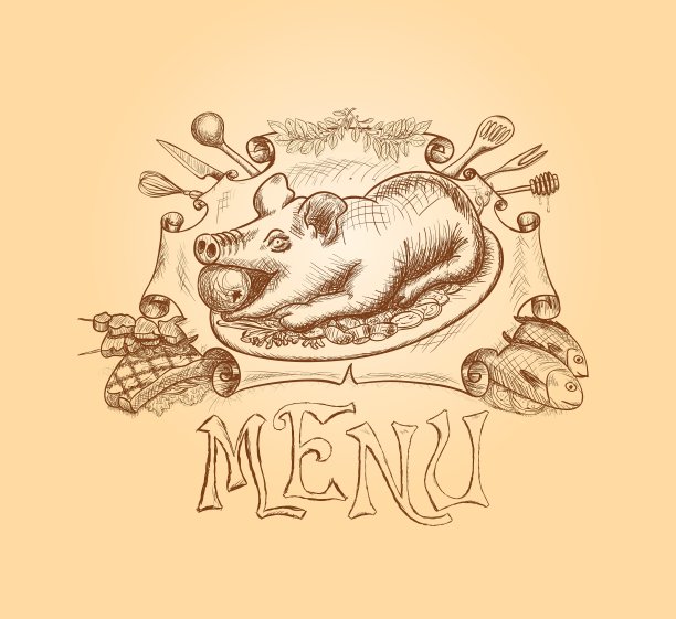 手绘菜单标题设计图片下载