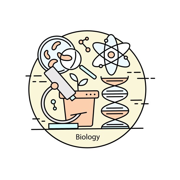 现代彩色生物学细线概念图片下载