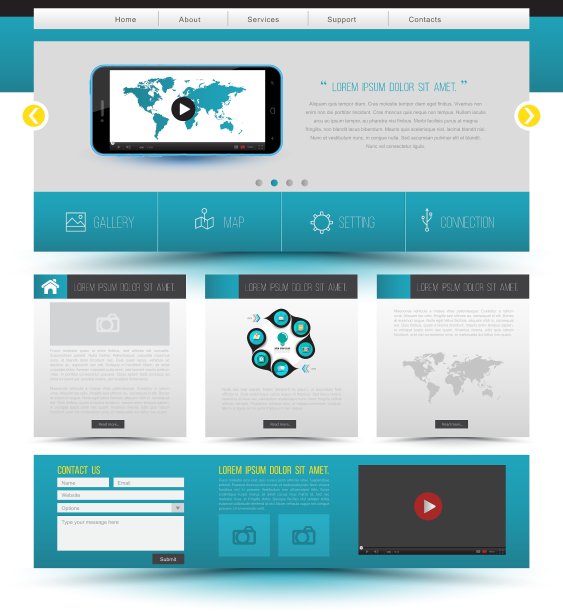 网站模板设计智能手机概念图片下载
