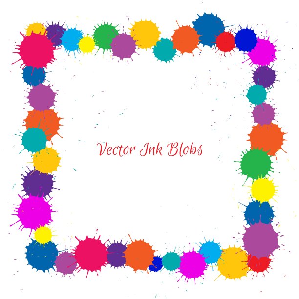 彩色墨迹在白色上的框架图片下载