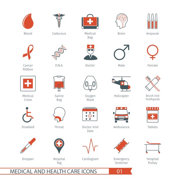 医疗和医疗保健图标设置01图片下载