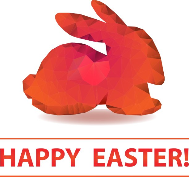 多边形复活节兔子图片下载