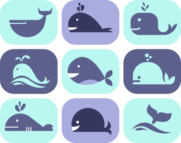 收集鲸鱼图标图片下载