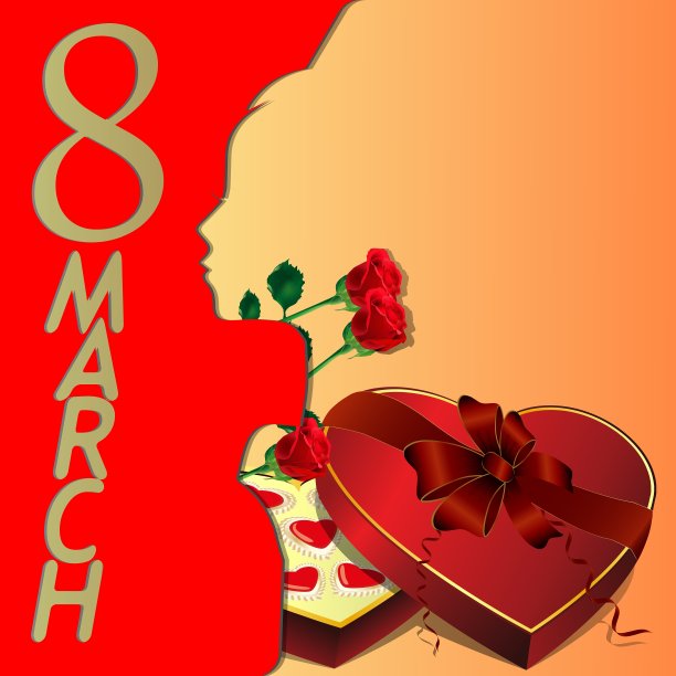 明信片3月8日图片下载