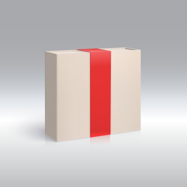 带有红色丝带的垂直盒子图片下载