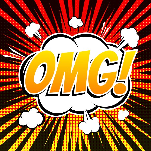 我的天，漫画书泡泡文本复古风格图片下载