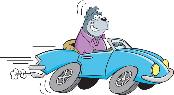 卡通大猩猩开着跑车图片下载