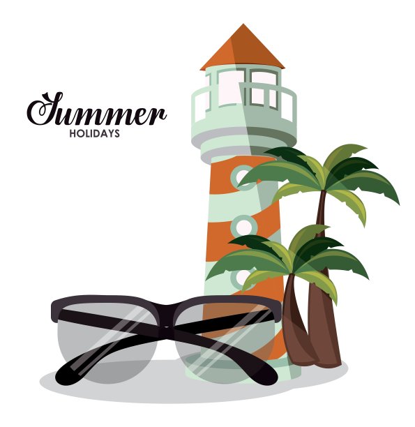 夏天的眼镜设计素材图片