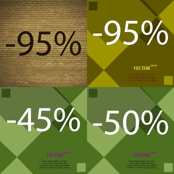 95 45 50图标设置百分之折扣的抽象图片下载