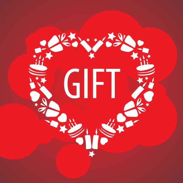 红色背景上的心形标志图片下载