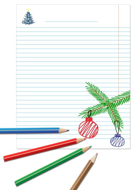 用彩色铅笔写的便条图片下载