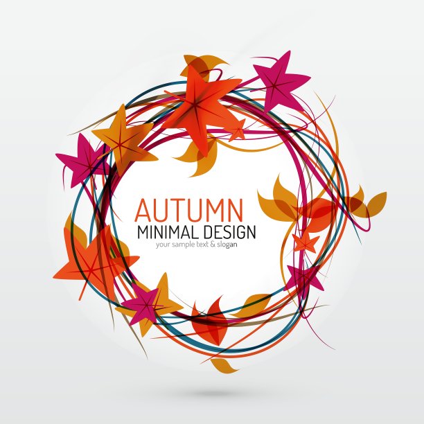 秋叶和线条抽象的背景图片下载