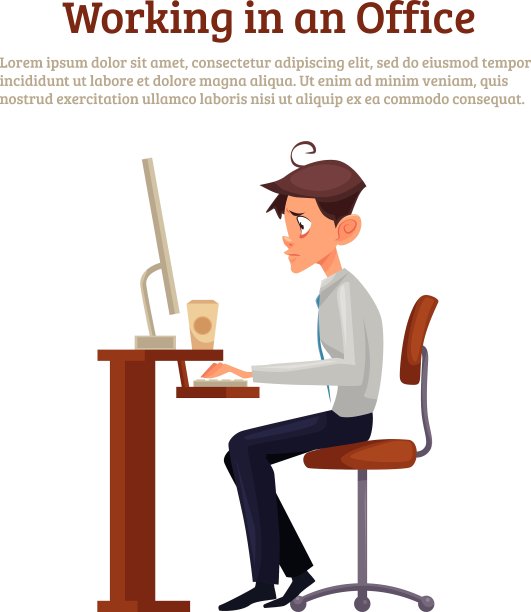 男性办公室综合症的概念图片下载