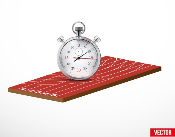 象征着秒表和田径跑道图片下载