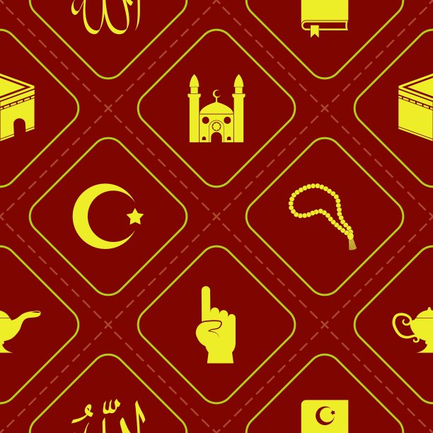 无缝背景与伊斯兰图标图片下载