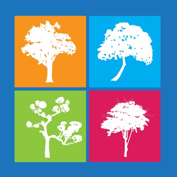 绿色森林树木设计元素图片下载