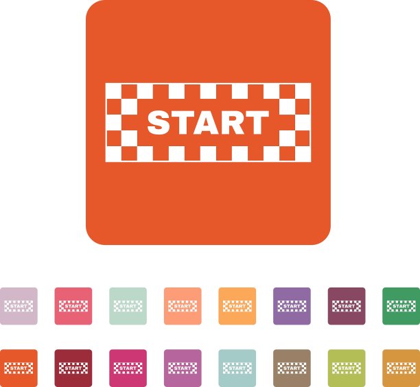 开始图标开始符号平坦图片下载