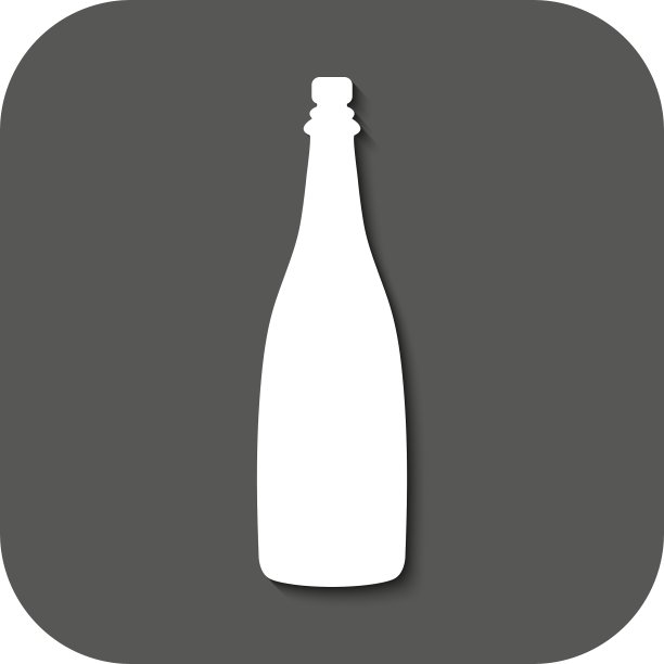 香槟图标：葡萄酒标志（扁平风格）图片下载