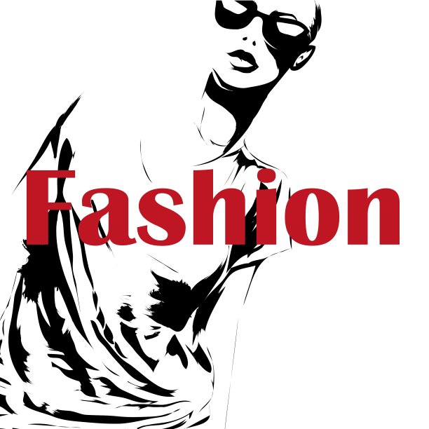 素描风格的时尚女孩图片下载