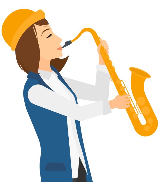 女人玩萨克斯风图片下载
