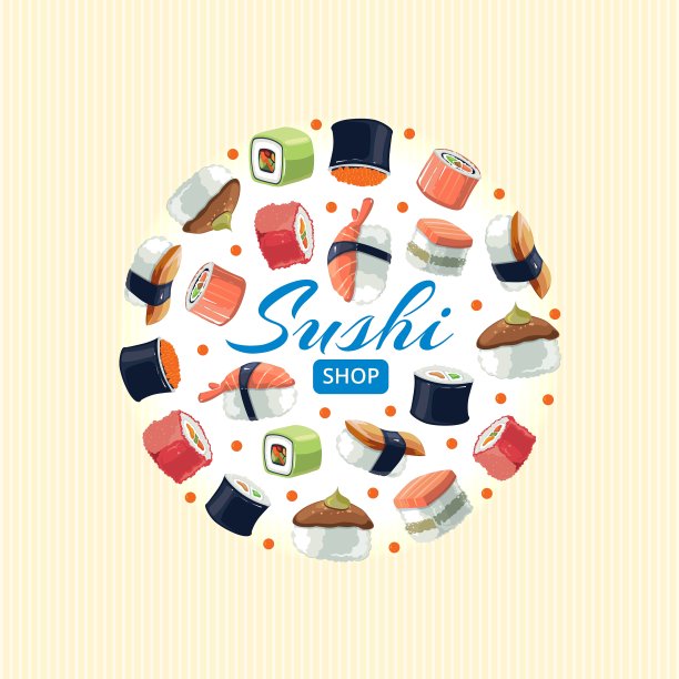 寿司卷平食物的背景图片图片下载