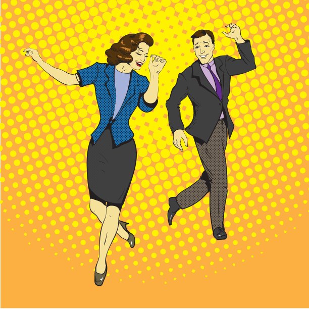 男人和女人跳舞，纸文件飞图片下载