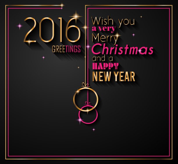 2016年圣诞和新年派对传单图片下载