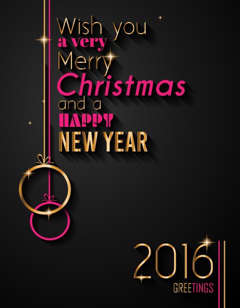 2016年圣诞和新年派对传单图片下载