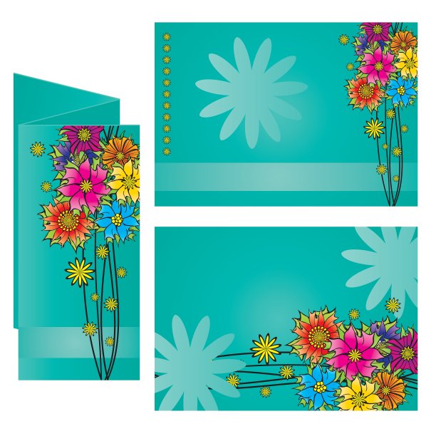 深蓝底色的彩花传单图片下载