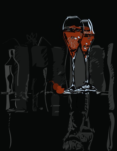 黑色酒杯图片下载