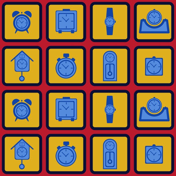 无缝背景与时钟图片下载