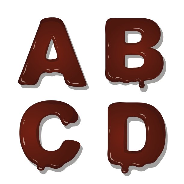 拉丁大写字母的巧克力图片下载