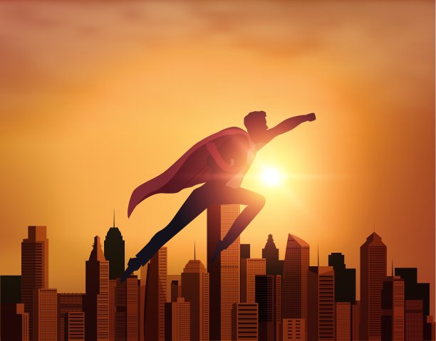 商业超级英雄与城市图片下载