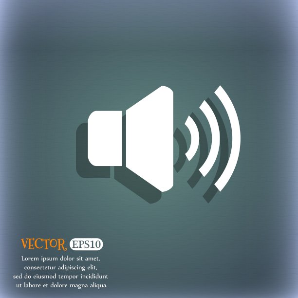 扬声器音量图标在蓝绿色摘要上图片下载
