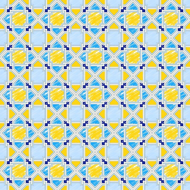 几何传统图案素描图片下载