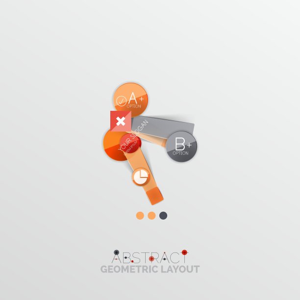 光泽纸风格几何抽象信息图表图片下载