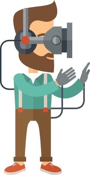 戴着虚拟现实头盔的人图片下载