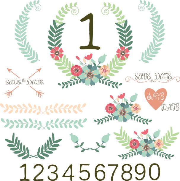 Wedding FloralVintage FlowersTable卡片花环图片下载