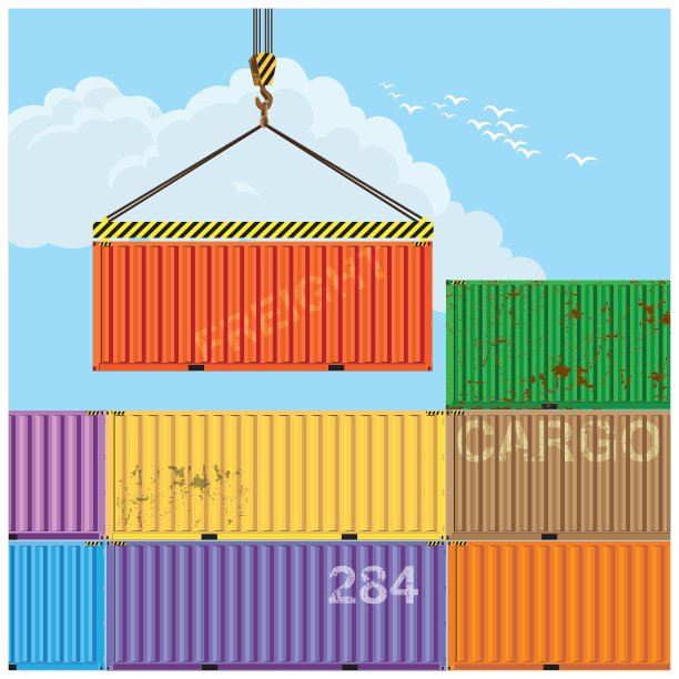 起重机起吊货物集装箱图片下载
