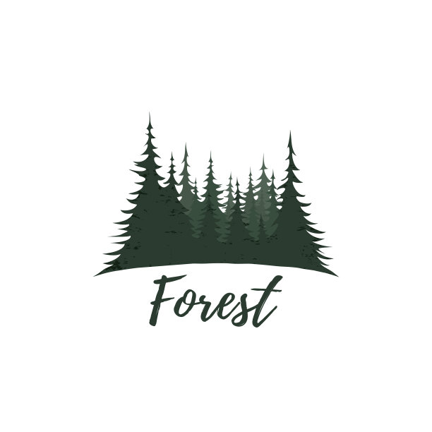 森林标志孤立在白色背景图片下载