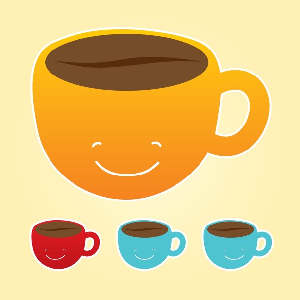 微笑杯咖啡图标集图片下载