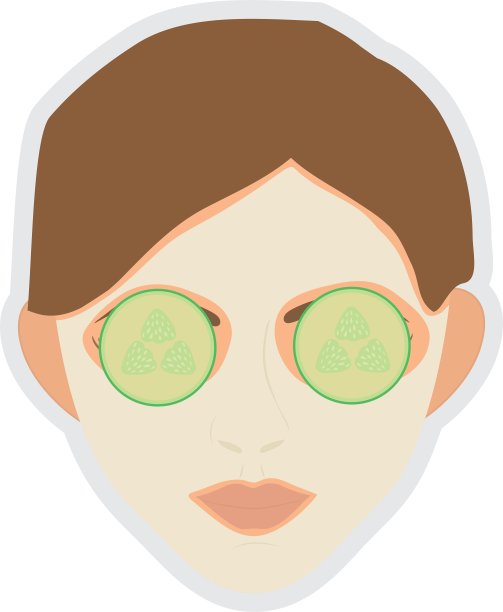 水疗中心设计女人的脸图标图形图片下载